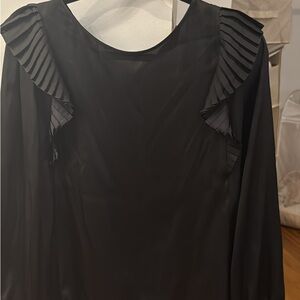 The Kooples Black Elegant Ruffled Blouse